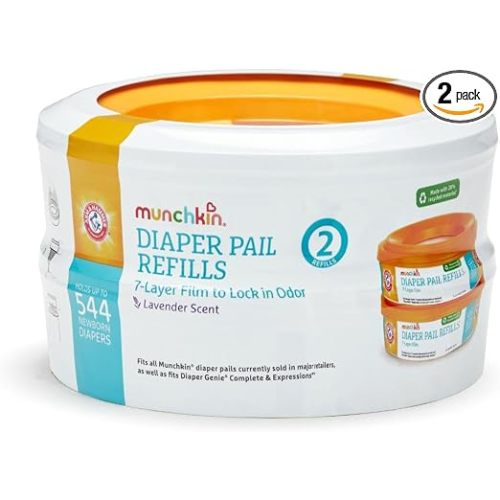 Munchkin Arm & Hammer Diaper Pail Refills, Lavender, 2 Pack