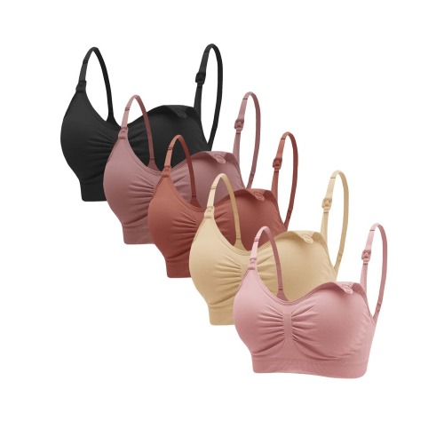Maternity 5pack Solid Ruched Nursing Bra