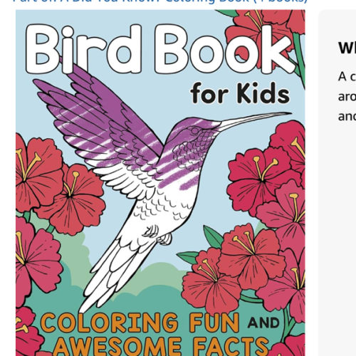 Bird Book for Kids: Coloring Fun and Awesome Facts (A Did You Know? Coloring Book)
