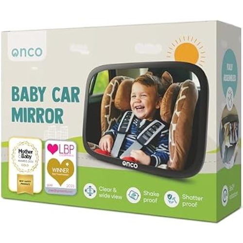 Onco Baby Car Mirror for Rear Facing Seats - Triple Award Winning, Non-Slip