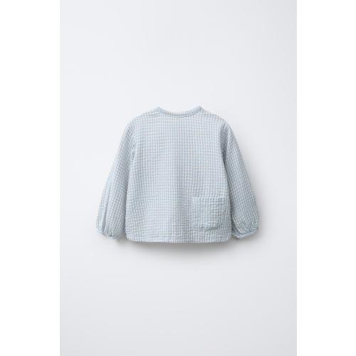 1-3 months PLAID TEXTURED SHIRT - Sand / Blue | ZARA United States