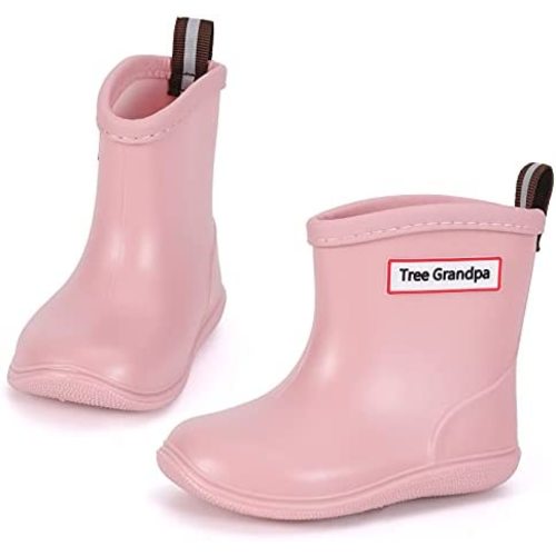 Tree Grandpa Toddler Rain Boots Baby Kids Easy-on Rain shoes Children Waterproof Shoes for Boys Girls(1-6 Years)