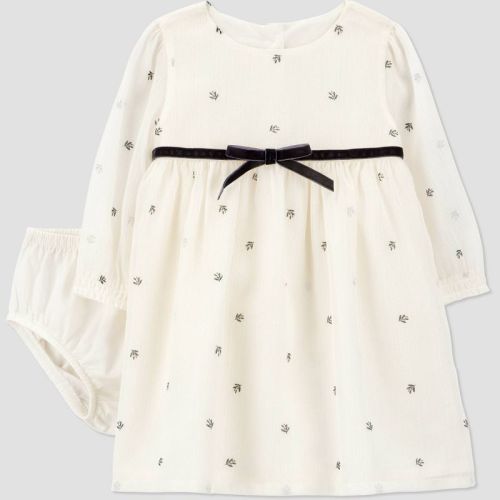 Carter's Just One You® Baby Girls' 2pc Holiday Floral Dress - White