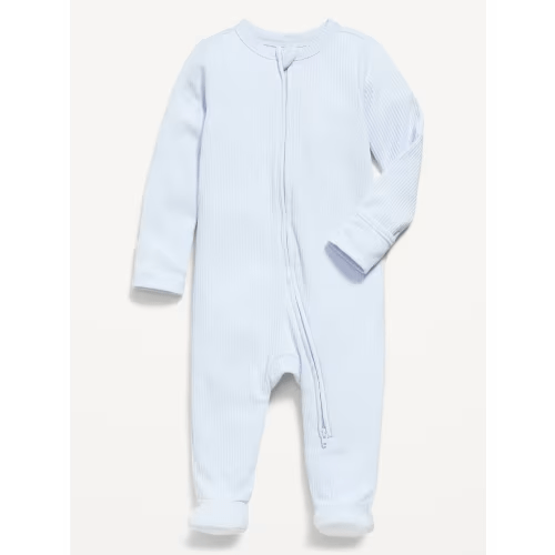 Ribbed 2-Way-Zip Sleep & Play Footed One-Piece for Baby