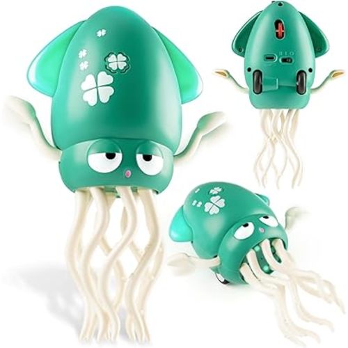 Electric Dancing Octopus Toy Interactive for Kids Squid with Lights&Music, Tummy Time Baby Crawling Toy for Toddlers Boys Girls Ages 3-8, 4 5 6 7 Years Old Birthday Gift, Indoor Pet Toys Cats Dogs