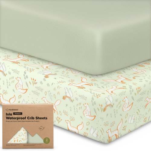 2-Pack Isla [Protect+] Waterproof Crib Sheets - Foxtrot / 52 x 28