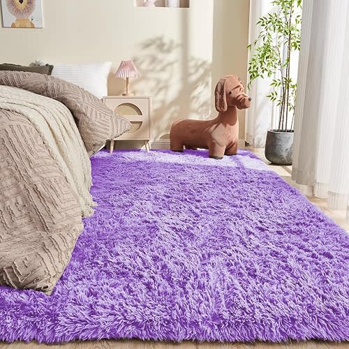 OPPODREAM 5x7 Light Purple Rugs for Bedroom, Ultra-Soft Fluffy Area Rugs for Living Room, 5 x 7 Shag Carpet for Nursery, Kids, Girl, Boy, Baby, Plush, Fuzzy, Shaggy, Cute Home Decor