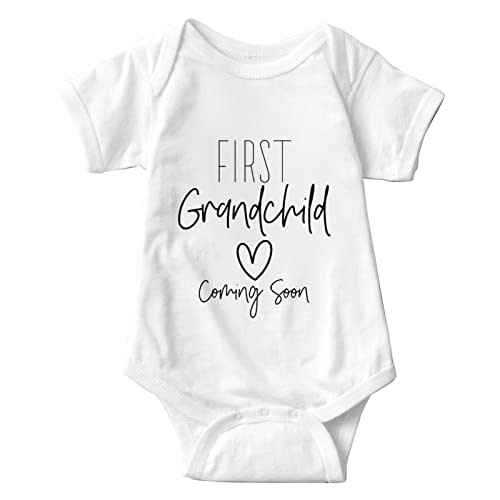 listery First Grandchild Coming Bodysuit grandparents baby pregnancy announcement for grandparents 3-12 Monthes Bodysuit