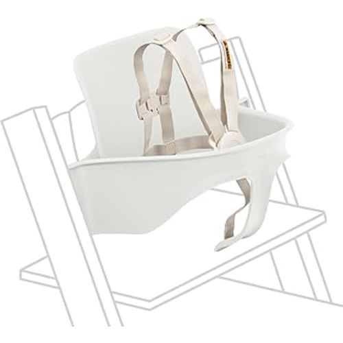 Stokke Tripp Trapp Baby Set 2, White - Ages 6-36 Months - Convert The Tripp Trapp Chair into a Comfortable High Chair - Includes Stokke Harness 2