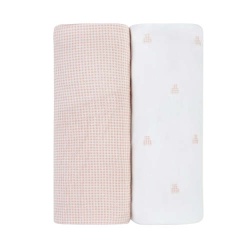 Changing Pad Cover | Cradle Sheet Set – Pink - Gingham Bear Collection – Ely's & Co.