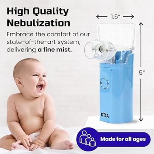 Portable Nebulizer, Rechargeable Nebulizer for Adults and Kids, Perfect for Home and Travel Use, Quiet & Efficient, Medicinal Non-Ventilatory Nebulizer (Atomizer)