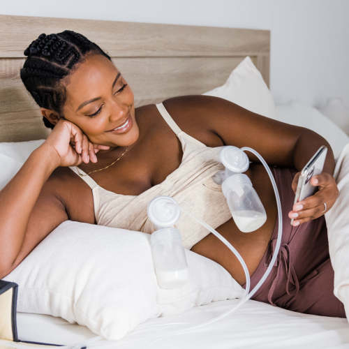 Sublime® Bamboo Hands-Free Pumping Lounge & Sleep Bra | Black