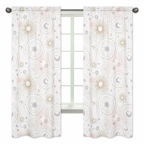 Celestial Pink and Gold Collection Window Panels - Set of 2
