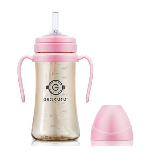 Grosmimi PPSU Straw Cup - 10oz (6 Months+) Pink 10oz