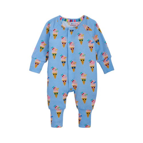 Print Convertible Magnetic Footie, 0-3M