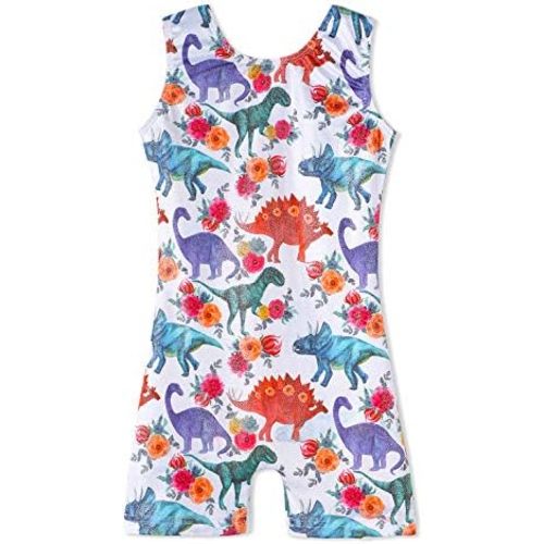 HOZIY Gymnastics Leotards for Girls Unicorn Aurora Rainbow Mermaid Dinosaur Cupcake Sparkle Biketard Toddlers Kids Children