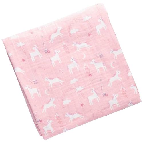 Stephen Joseph, Muslin Swaddle Blanket for Baby Girls and Boys, Newborn Receiving Blanket for Swaddling, 100% Cotton Baby Swaddle Wrap, Receiving Swaddle Wrap, 47 x 47 inches, Unicorn