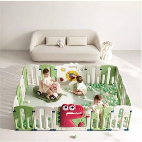 Bc Babycare Baby Playpen for Babies & Toddlers Play Yard with Interactive Playboard & Sounds Safe