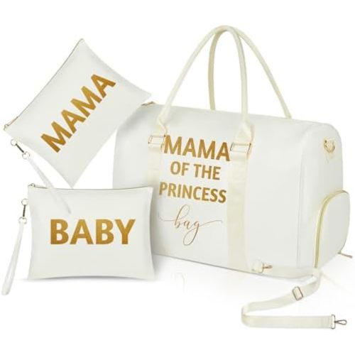 MAMA Hospital Bag for Women Labor and Delivery 45L Large Waterproof Travel Bag Overnight Bag with Shoe Compartment