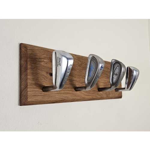 Golf Club 4 Hook Coat Rack or Hat Rack, Great Gift For Golfers, Towel Rack, Golf Coach Gift