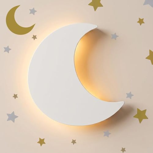 KALEOLI Star Night Light for Moon and Stars Decor - Toddler Night Light | Nightlight for Kids Room - Soft Night Light - Dimmable & Rechargeable - 90min timer - Star Wall Stickers