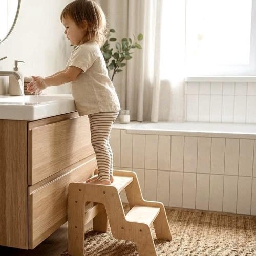 Montessori Step Stool, Personalized kids chair, Kids room furniture, Wood step stool