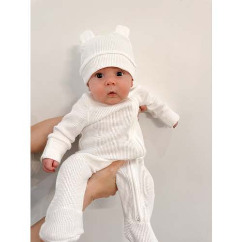 Luna + Luca Bear Waffle Set - White