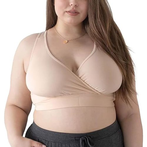 Kindred Bravely French Terry Nursing Bra for Breastfeeding and Sleep, Racerback Crossover, Soft and Stretchy Maternity Bra