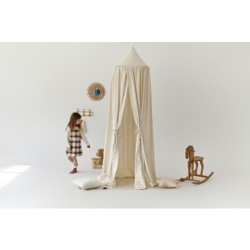 Off White Linen Crib Canopy – Soft & Airy Style | HelloLittleFox