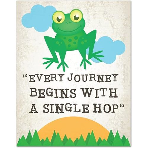 Children Inspire Design Motivational Wall Art, Every Journey Begins with a Single Step, 11x14 Unframed Paper Print, Nursery & Playroom Decor
