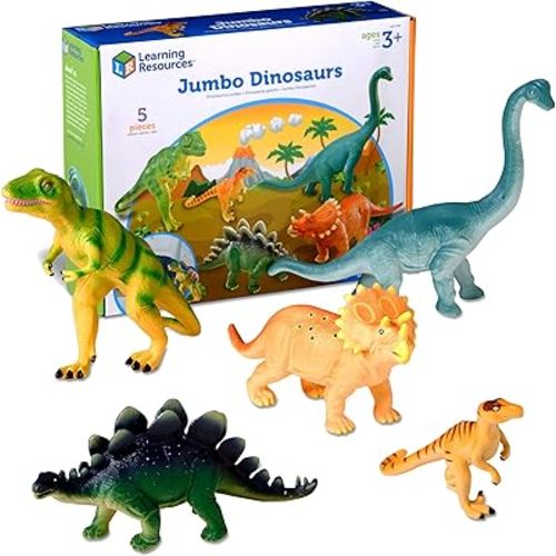 Learning Resources Jumbo Dinosaurs - Toddler Outdoor Toys, Animal Figurines, Montessori, Fine Motor Skills, Imaginative Play, Gits for Boys and Girls, Preschool Counting, Triceratops
