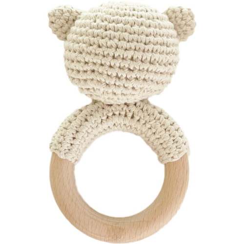 Cotton Crochet Rattle Teether Bear - The Blueberry Hill | Maisonette
