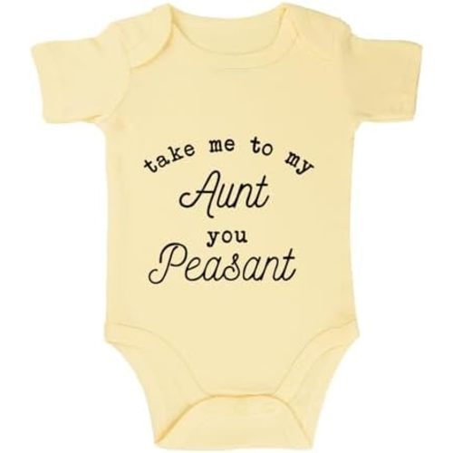 listery Take Me To My Aunt You Peasant Baby Funny auntie Baby Bodysuit Cute Aunt White Baby Clothes 0-12