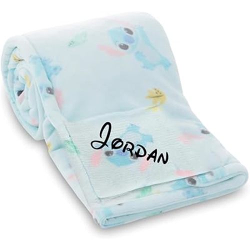Stitch Baby Blanket Officially Licensed Girl or Boy Fleece Blanket 40 Inch Disney Personalized Gift with Custom Name