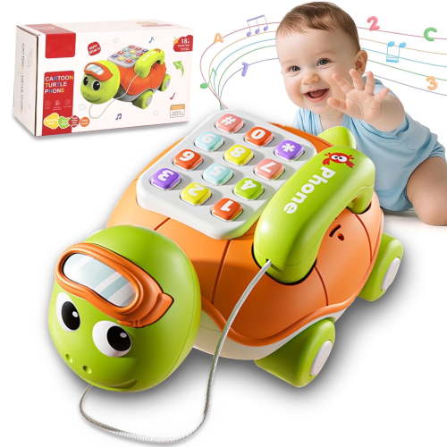 Baby Toys 6-12 Months, Turtle Crawling Toys, Learning Educational Toy with Light & Sound, Musical Toys for 1 Year Old Girls Boys