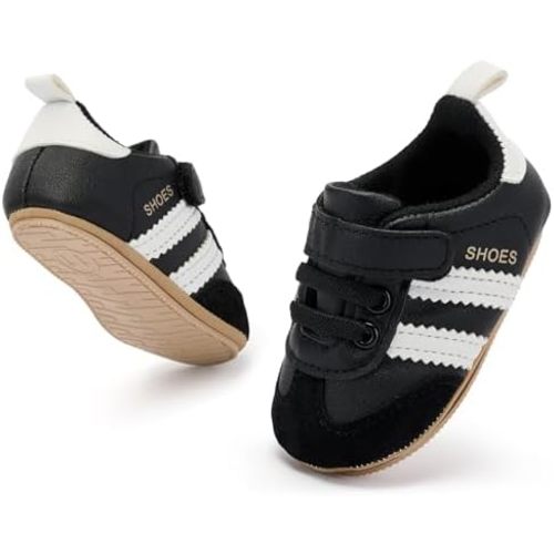 BACSAC Baby Shoes for Boys Girls Non Slip Low Top Infant Walking Shoes Breathable Comfort Toddler Walker Shoes Pull On Newborn Baby Sneakers 3 6 9 12 Months