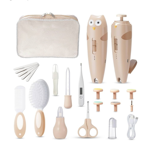 Lictin Baby Healthcare and Grooming Kit, 26 in 1 Rechargeable Baby Nail Trimmer Electric Set,Safe Baby Nail File with Auto Light, Newborn Baby Safety Care Set for Newborn Infant Toddlers Boys Girls
