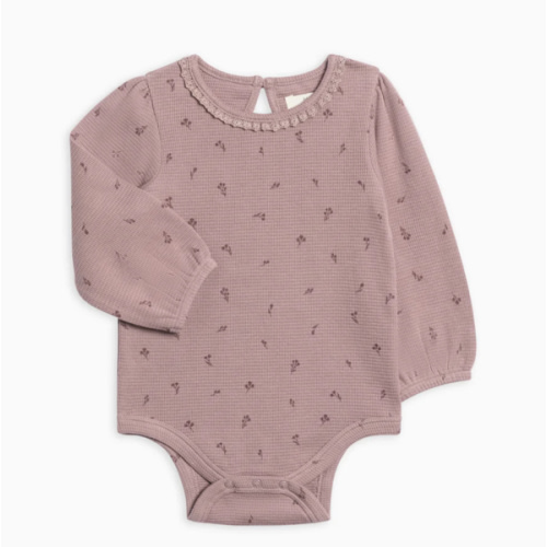 Langley Waffle Knit Lace Neckline Bodysuit