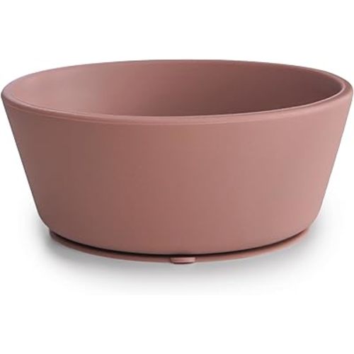 mushie Silicone Suction Bowl | BPA-Free Non-Slip Design (Cloudy Mauve)