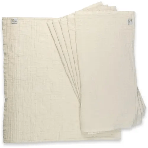 OsoCozy Organic Muslin Flat Cloth Diapers - Made of Ecologically Friendly, Soft, Absorbent, Double Layered 100% Organic Cotton. 6 Pack. OneSize Fits 12-30 Pounds.