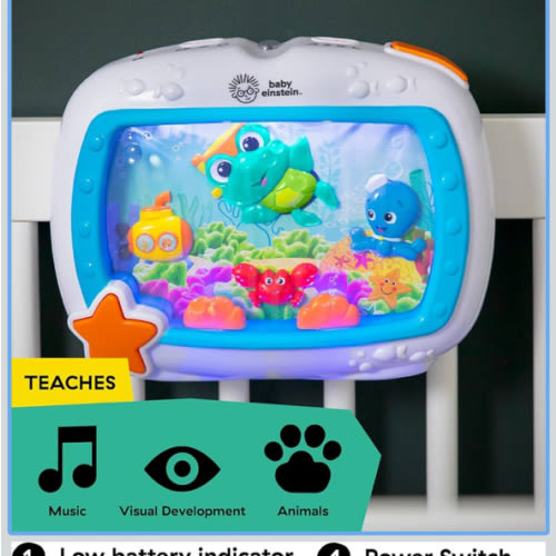 Baby Einstein Sea Dreams Soother Musical Crib Toy and Sound Machine, Newborn and up