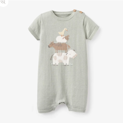 On the Farm Knit Shortall Romper – Elegant Baby