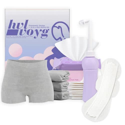 Postpartum Essentials Recovery Kit for New Moms, 16 Pcs Perineal Care Set with Peri Bottle, Disposable Underwear, Postpartum Pads & Cooling Pad Liners, Hospital Bag Essentials | with Peri Bottle, Disposable Underwear, Postpartum Pads & Cooling Pad Line...