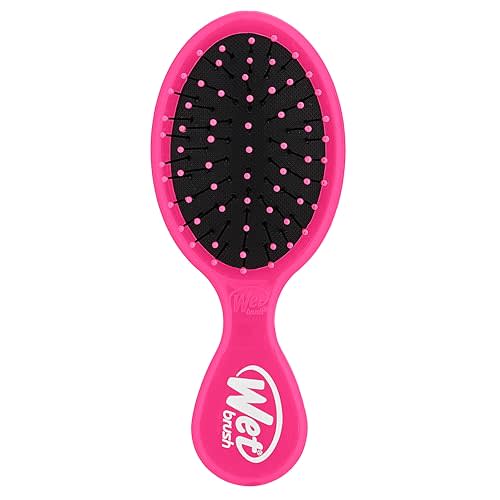 Wet Brush Mini Detangler Hair Brush, Pink, Detangling Travel Hairbrush, Ultra-Soft IntelliFlex Bristles Glide Through Tangles with Ease, Pain-Free, All Hair Types