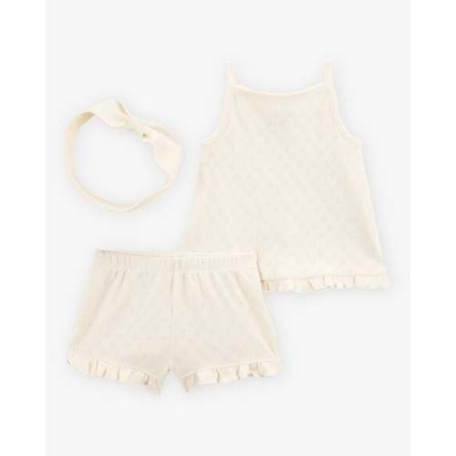 Baby Girl 3-Piece Pointelle Heart Outfit Set - Cream - Carter's | Carter's
