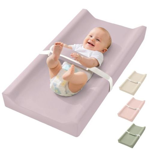 GOTGELIF Waterproof PU Foam Portable Baby Changing Pad with Safety Strap