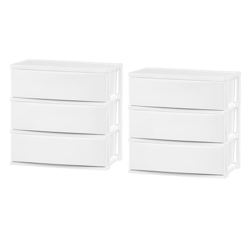 IRIS 2 -Pack White Plastic Storage Storage drawer 20.87-in H x 20.87-in W x 15.62-in D