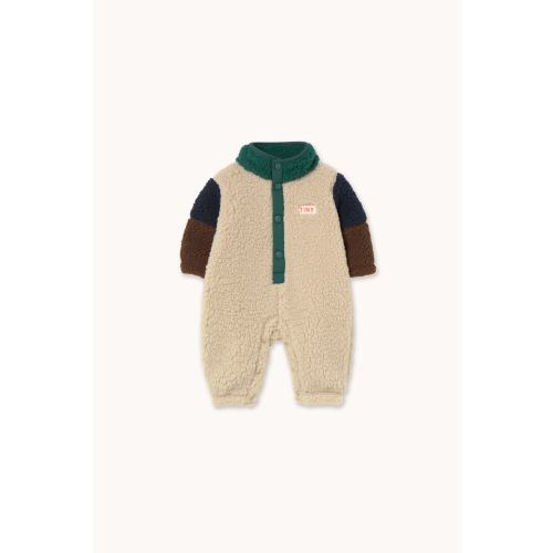 COLOR BLOCK POLAR SHERPA ONE-PIECE dark green | TINY