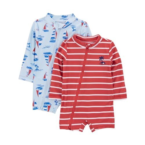 Simple Joys by Carter's Baby-Boys 2-Pack 1-Piece Zip Rashguards