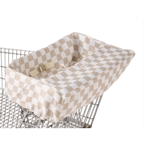 Shopping Cart and High Chair Cover - Taupe Checkerboard